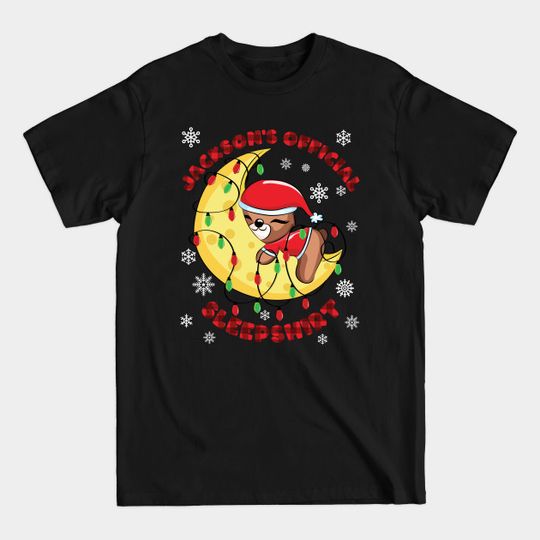 Discover Personalized Gift PJ Pajama Pyjama Sleep Shirt Jackson official sleepshirt bear santa hat - Personalized Pajama - T-Shirt