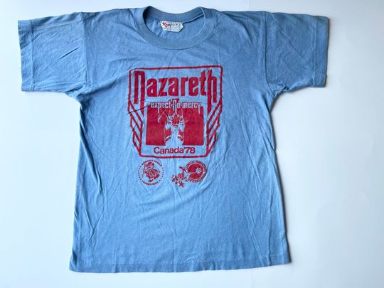 Discover Vintage 1978 Nazareth Expect No Mercy tour concert t-shirt