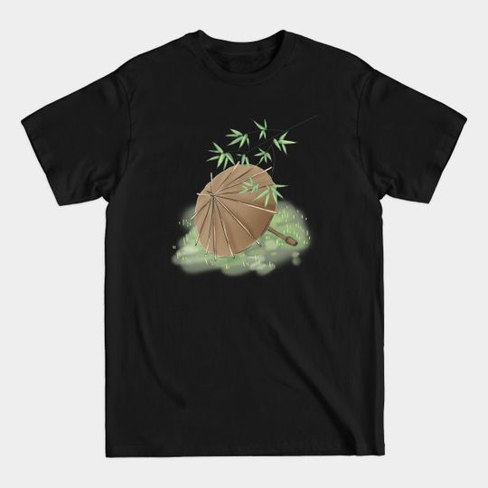 Discover Oriental Umbrella and Bamboo Leaves - Oriental Art - T-Shirt