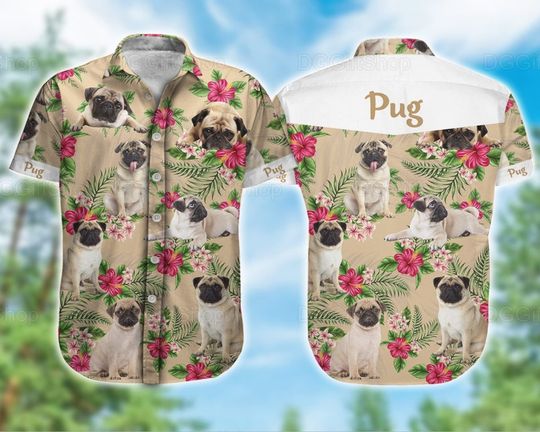 Discover Pug Hawaii Shirt, Summer Shirts, Short Sleeve Hawaiian Shirt
