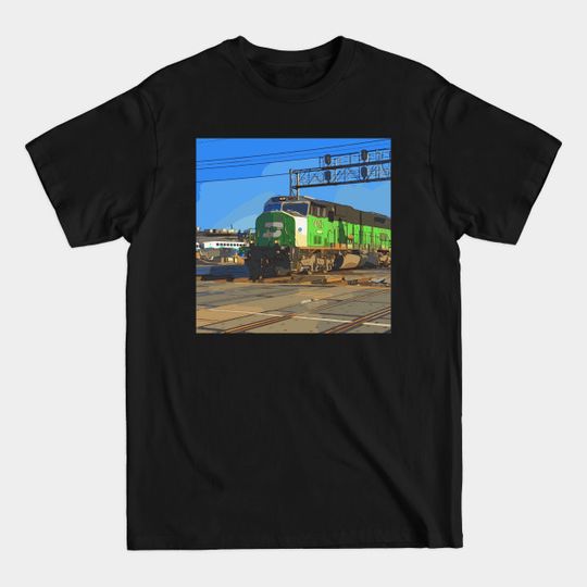 Discover Burlington Northern Train Locomotive - Train - T-Shirt