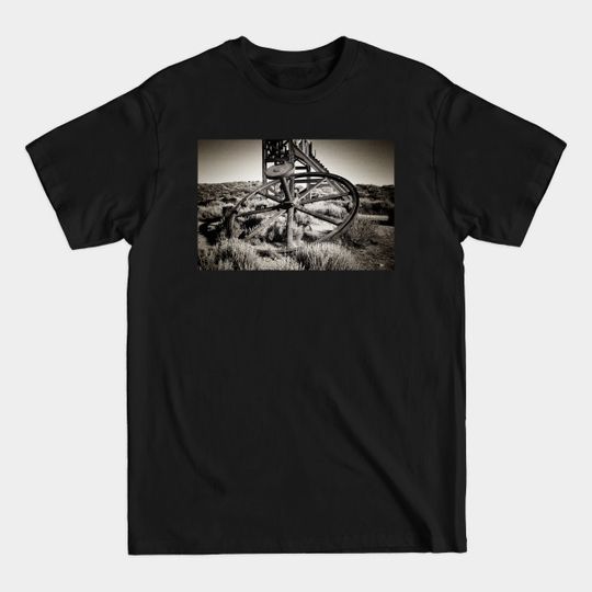 Discover Mining Pulley, Bodie, CA - Machinery - T-Shirt