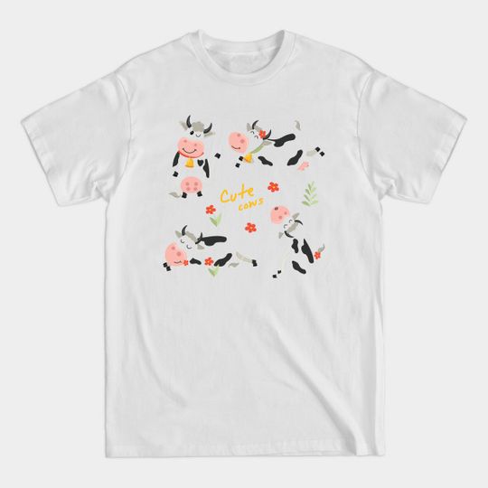 Discover Cow In Various Positions - Cow - T-Shirt
