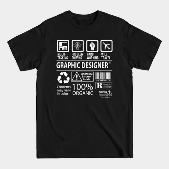 Discover Graphic Designer T Shirt - MultiTasking Certified Job Gift Item Tee - Graphic Designer - T-Shirt