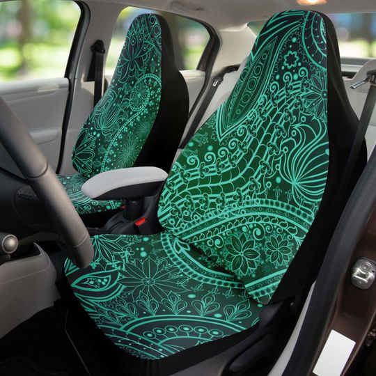 Discover Green Hand Drawn Flower Car Accessories