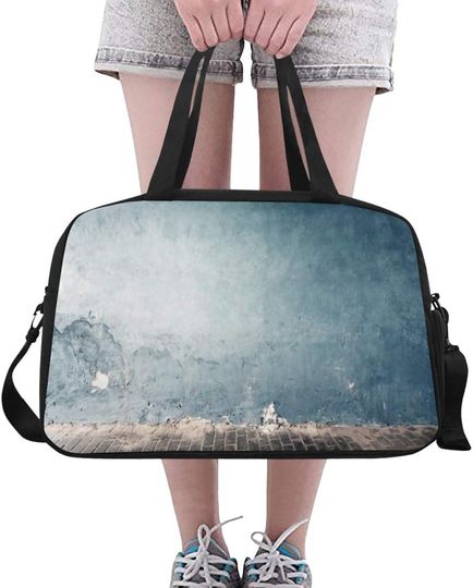 Discover Sports Gym Bag Aged Street Wall Background Texture Travel Bags Duffle Bag Travel Luggage Workout Fitness Handbag