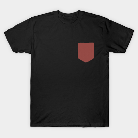 Discover SNJ - Minimalist style - Japanese dotted line paper Pocket–Little Azuki Bean Red color - Pocket Design - T-Shirt