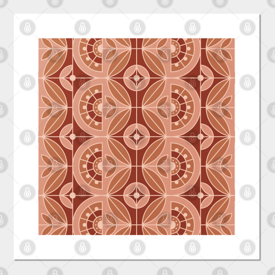 Discover Art Deco Tile Floral Poster and Print