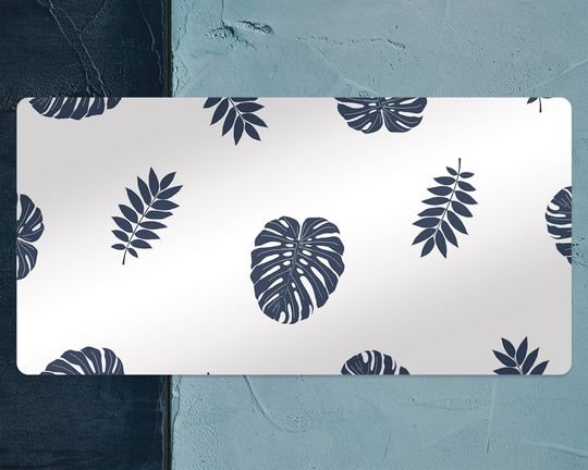 Discover Navy Leaves Desk Mats