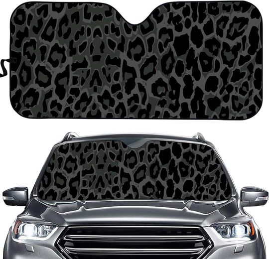 Discover FUSURIRE Black Leopard Print Trucks SUVs Car Sunshade