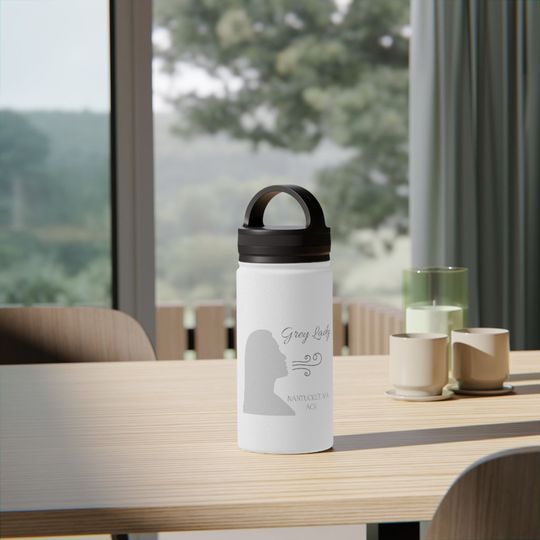 Discover Nantucket Grey Lady Stainless Steel Water Bottle, Handle Lid