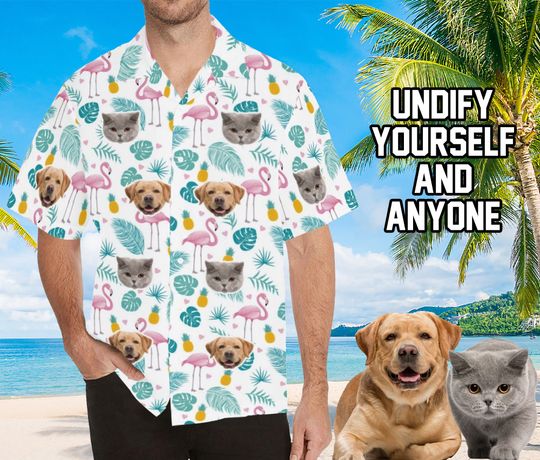 Discover Personalized Custom Dog Cat Face Hawaiian Shirt