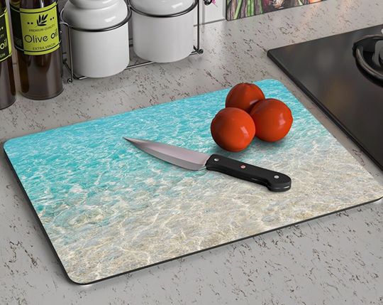 Discover Ocean Glass Chopping Board, Seaside Serving Board