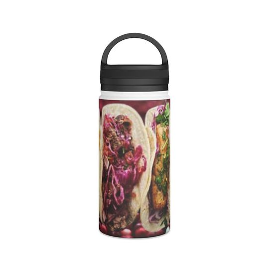 Discover tacos Stainless Steel Water Bottle, Handle Lid