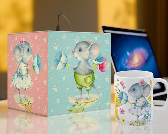 Discover Mouse Girl & Boy Cube Lamp