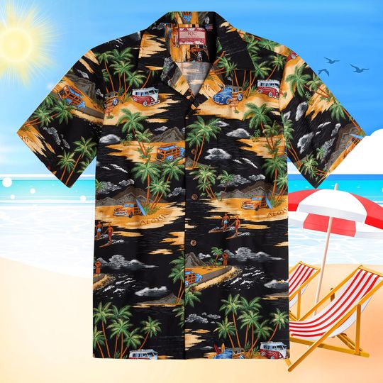Discover Aloha Black Hawaiian Shirt
