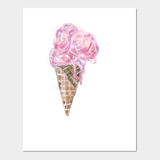 Discover Creamy Strawberry Ice Cream - Ice Cream - Posters and Art Prints