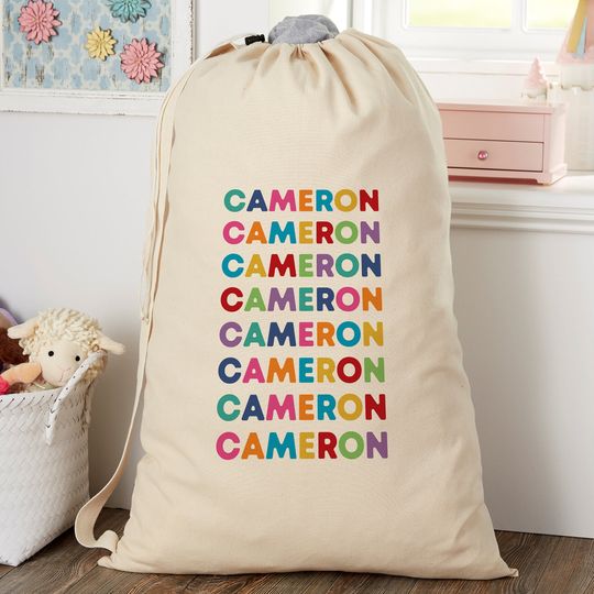 Discover Vibrant Name Personalized Kid's Laundry Bag