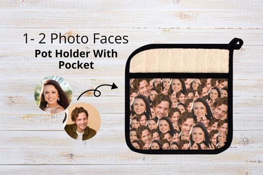 Discover Personalized Photo Faces Pot Holder with Pocket, Customized Logo Pot Holder With Pocket