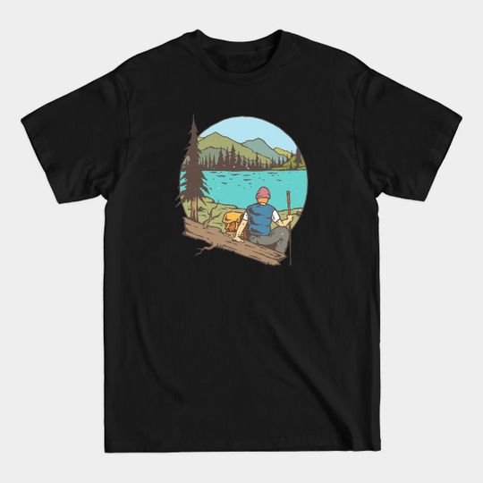 Discover Hike Mountain Lake Rest Tshirt - Backpacking Gift - T-Shirt