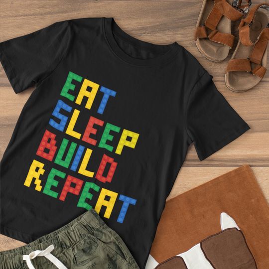 Discover Eat Sleep Build Repeat Building T-Shirt