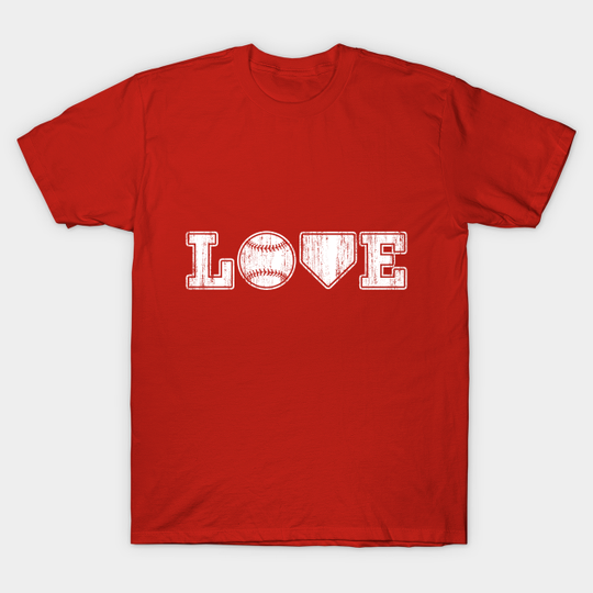 Discover Vintage Love Baseball Home Plate - Baseball - T-Shirt