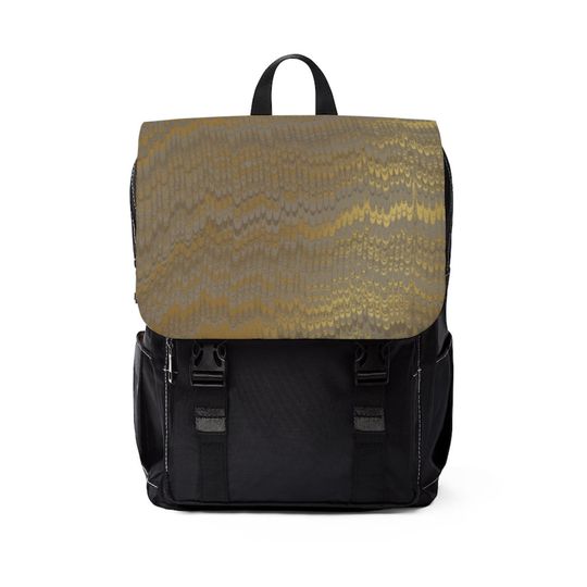 Discover Golden Pattern Unisex Casual Shoulder Backpack
