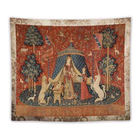 Discover Mon Seul Desir - The Lady with the Unicorn Tapestry Printed Wall Hanging