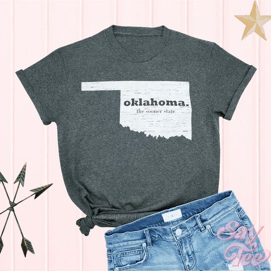 Discover Oklahoma Sooner State Shirt, Moving away gift, Hand screen printed