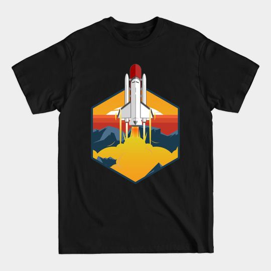 Discover Space Shuttle Bursting Trough Clouds - Space Shuttle Launch - T-Shirt