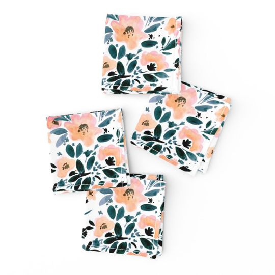 Discover Blush Floral Cocktail Napkins