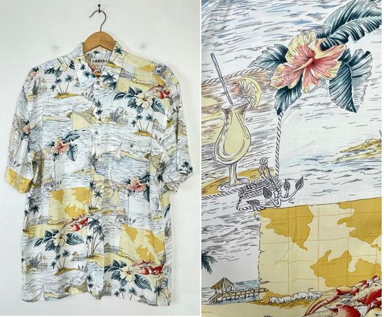 Discover 90s Palm Tree Island Hawaiian Shirt