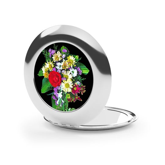 Discover Colorful Flowers - Compact Travel Mirror