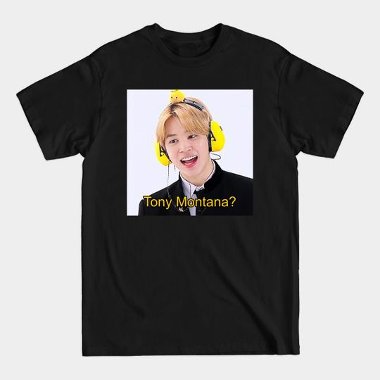 Discover BTS JIMIN CARBONARA LACHIMOLALA LARGEMORARA TONY MONTANA - Bts - T-Shirt
