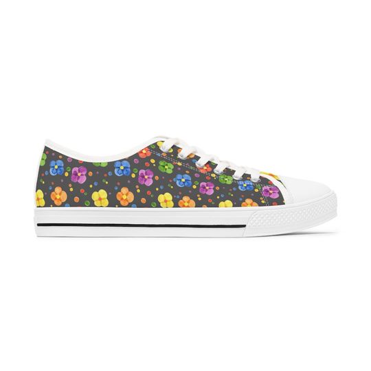 Discover Rainbow Flowers Women's Low Top Sneakers