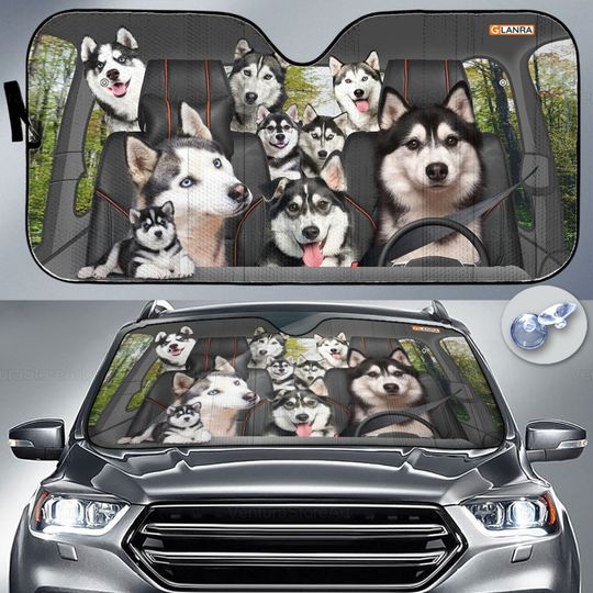 Discover Husky Car Sunshade with Dog Design