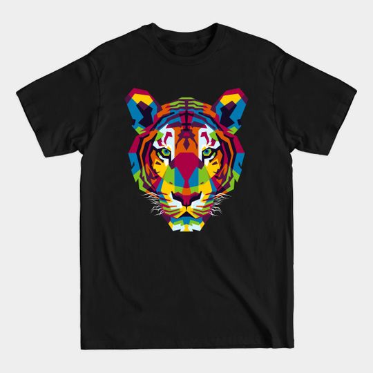 Discover The Colorful Tiger Head - Tiger - T-Shirt