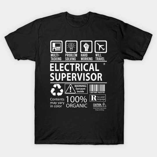 Discover Electrical Supervisor T Shirt - MultiTasking Certified Job Gift Item Tee - Electrical Supervisor - T-Shirt