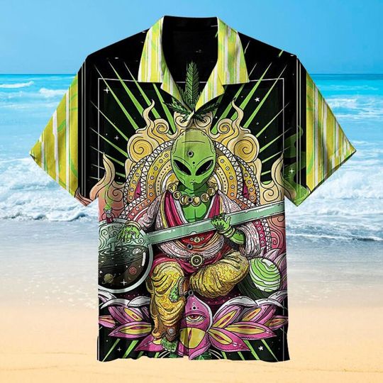 Discover Amazing Alien Hawaiian Shirt,Alien Hawaiian Shirt,Vintage Summer Shirt,Beach Shirt,Button Downs Shirt,Shirt For Hawai Fans