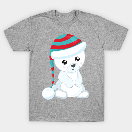 Discover Polar Bear With Hat Cute Design T-Shirt
