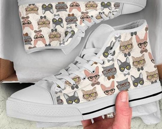 Discover Cats High Top Shoes / Cats Custom Print Shoes / Cats All Star Shoes