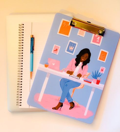 Discover Girl Boss Clipboard, Acrylic One Side Design Clipboard, Black Girl Boss Office Accessories, African American Girl Boss Desk Supplies