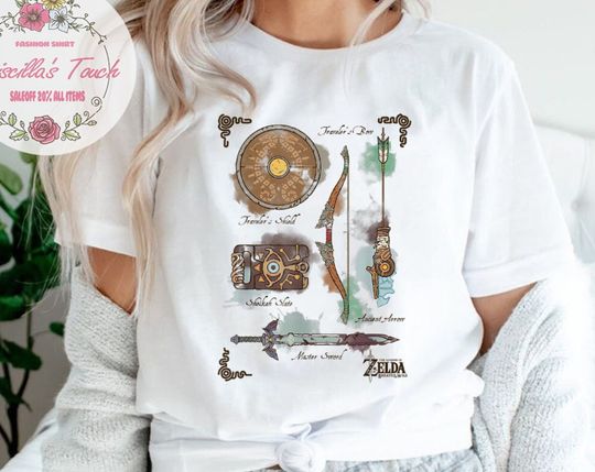 Discover Zelda Breath Of The Wild Link Inventory T-Shirt