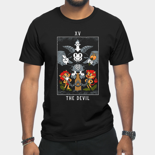 Discover The Devil - Mystical Medleys - Vintage Rubber Hose Cartoon Tarot - Tarot Cards - T-Shirt
