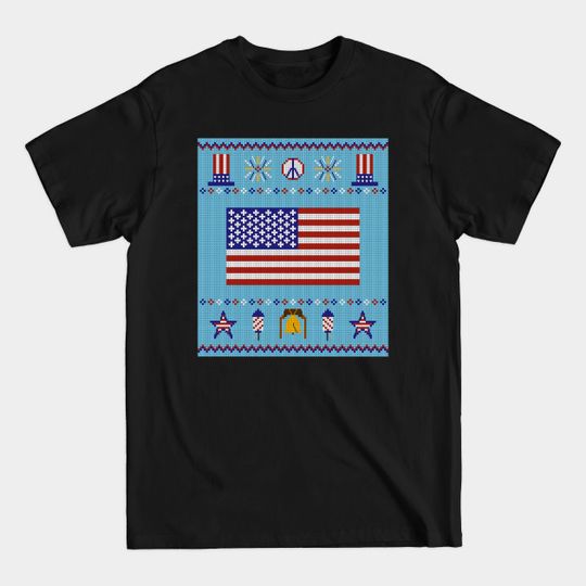 Discover Americana Knit - Ugly Holiday Sweater - T-Shirt