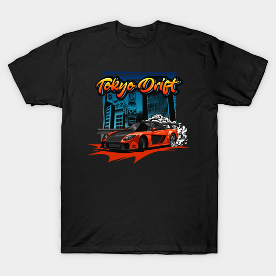 Discover Tokyo Drift RX7 Illustration (Orange) - Tokyo Drift - T-Shirt