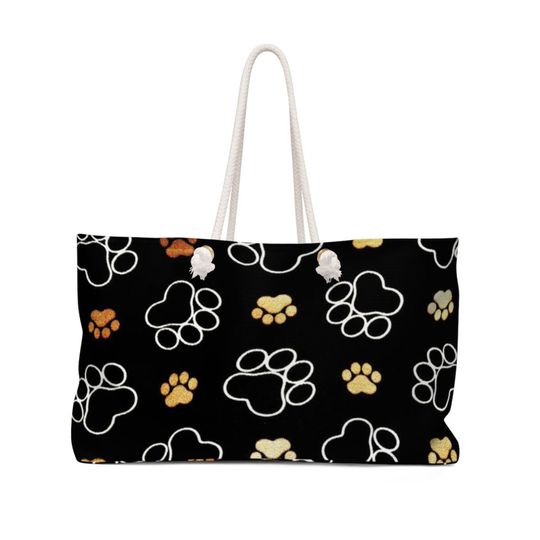 Discover Paws on Black Weekender Bag - All Occasion Carry All