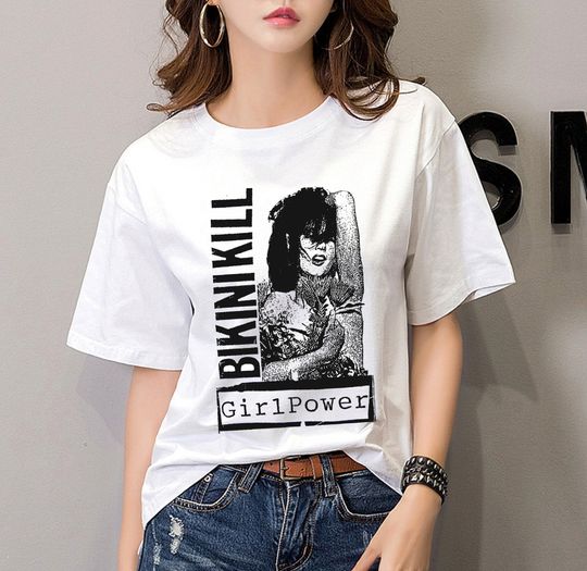 Discover Bikini Kill Kathleen Hanna Shirt, Bikini Kill Girl Power Rebel Girl Vintage 90s shirt