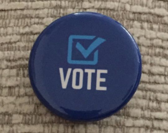 Discover VOTE Button Pin Badge