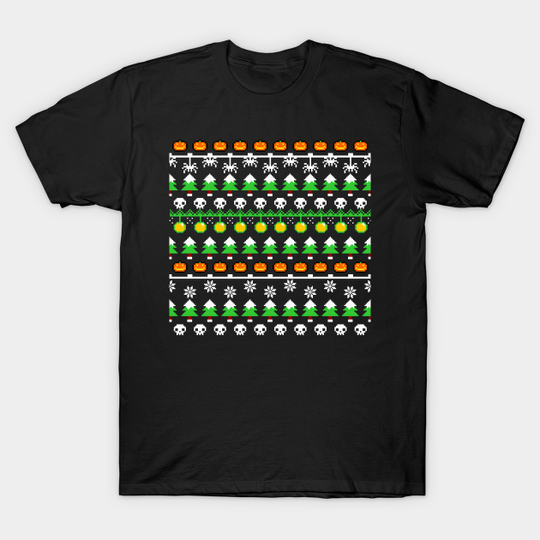 Discover HORROR XMAS PATTERN - Ugly Christmas Sweater - T-Shirt